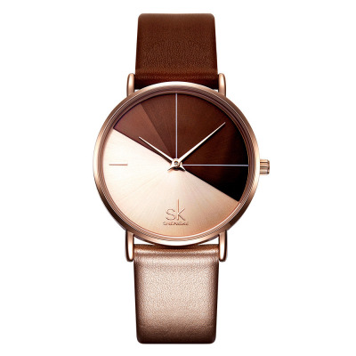 Shengke Foreign Trade Hot Sale 0095 Rose Gold Mesh Belt Two-Color Belt Style Rose Gold Women's Watch Watch Band