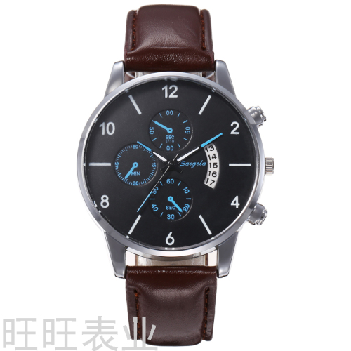 wish popular fashion luxury ultra-thin men‘s belt watch classic casual business calendar quartz watch