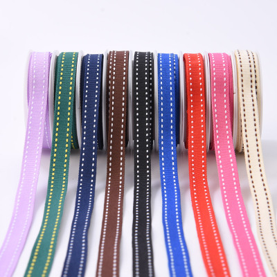1cm Wide Jumper Jump Point Ribbed Band Polyster Ribbon Satin Ribbon Webbing Handmade DIY Ornament Material Manufacturers Supply