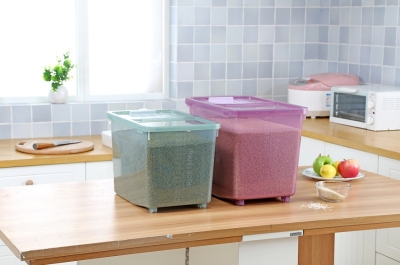 H01-8251/8252 Rice Storage Box Insect-Proof Moisture-Proof Plastic 15kg Rice Pot Storage Bucket 20kg Rice Bucket