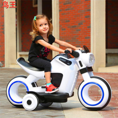 Children's Electric Car Motorcycle Space Vehicle Large Three-Wheel 2-7-Year-Old Children Can Sit Toy Battery