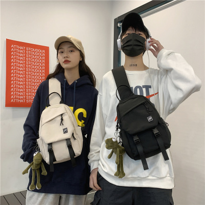 New Chest Bag Men's Fashion Fashion Brand Student All-Match Messenger Bag Female Simple Sense Couple Large Capacity Broadband One-Shoulder Bag