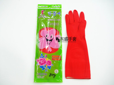 Genuine One-Grip 38cm Red Household Gloves Dishwashing Laundry Cleaning Gloves Non-Slip Acid-Resistant Latex Gloves