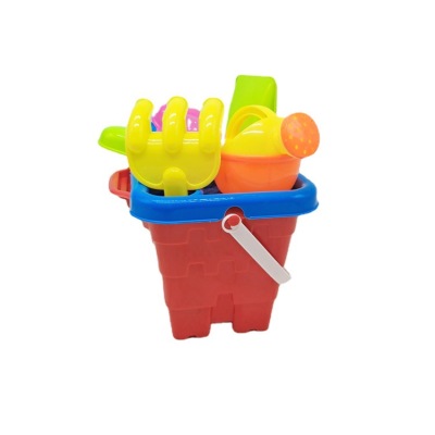 Children Sand Playing Set of Tools Boys and Girls Sand Digging and Water Playing Beach Toys Shovel Big Castle Bucket 7-Piece Set