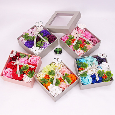 Wholesale Korean Japanese Style New Rose Carnation Soap Flower Gift Box Gift Valentine's Day Gift Christmas
