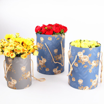 Gift Box Flower Pot Fresh Flower Box Five-Piece Cylindrical Portable Flower Bucket Factory Wholesale Customization