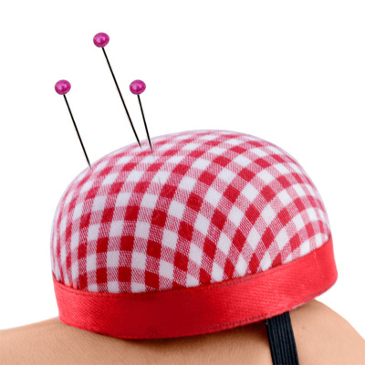 Checked Cloth Portable Wrist DIY Tomato Pin Device Handmade Pin Cushion