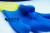 Factory Wholesale Blue and Yellow Two-Color Latex Protective Gloves Acid and Alkali Resistant Industrial Gloves Household Gloves Rubber Gloves
