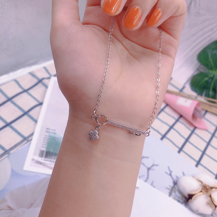 一字吊四叶草项链纯银轻奢小众设计感简约ins冷淡风925锁骨链