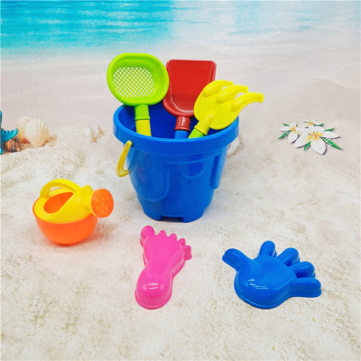 Popular Hot Sale Beach Toy Bucket Castle Sand Bucket Amusement Park Water Playing Sand Shovel Rake Hourglass Set