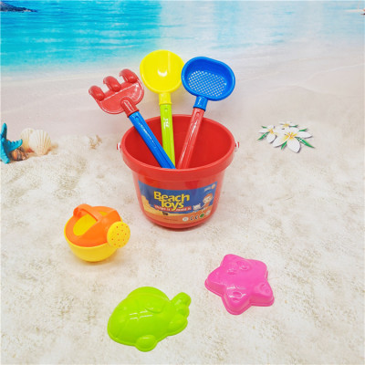 2021 Beach Toys Seaside Bucket Sand Shovel Rake 7-Piece Set School Kindergarten Amusement Park Sand Toys