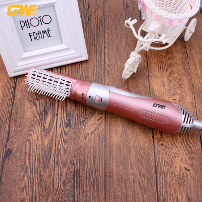 Guowei Electric Appliance Manufacturer GW2 +1 Hair Dryer Straight Comb Hot Air Comb Curly Hair DC Spiral Wire Electric Curler Hair Dryer