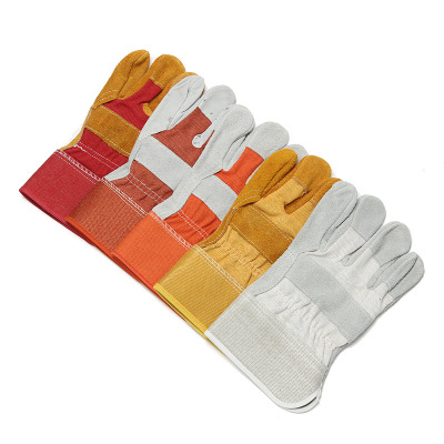 Wear-Resistant Short Arc-Welder's Gloves Handling Working Labor Protection Protective Gloves Welder Leather Gloves Construction Cattle Leather Gloves