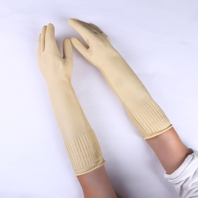 Langbao Pure Labor Protection Latex Gloves Waterproof Gloves Anti-Erode Glove Household Dishwashing Gloves Factory in Stock Wholesale