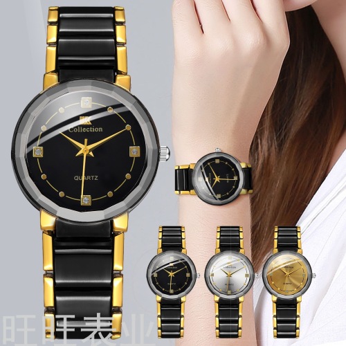 New Arrival Hot Sale Melamine Business Casual Square Diamond Women‘s Wrist Watch Fashion Simple Ladies Steel Watch