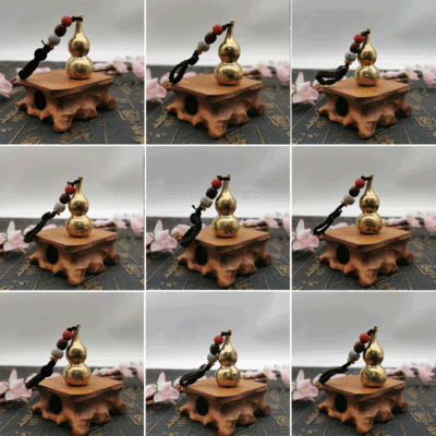 Supply Copper Gourd Keychain Zodiac Copper Ornaments Key Pendants Customized Wholesale
