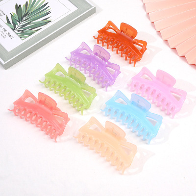 Candy Color Hair Clip Women's Korean Ins Girl's Back Head Shark Clip Large Keel Clip Bath Ponytail Grip