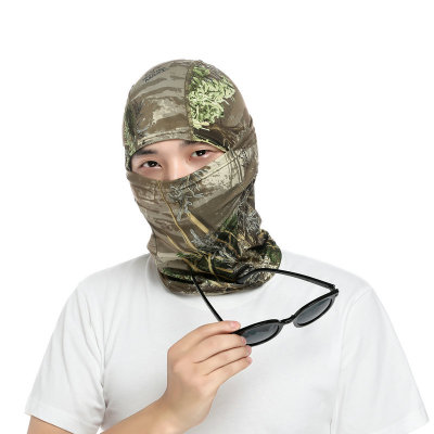 Camouflage Tactics Headgear Outdoor Riding Four-Sided Elastic Headgear Breathable Single Hole Mesh Outdoor Headgear
