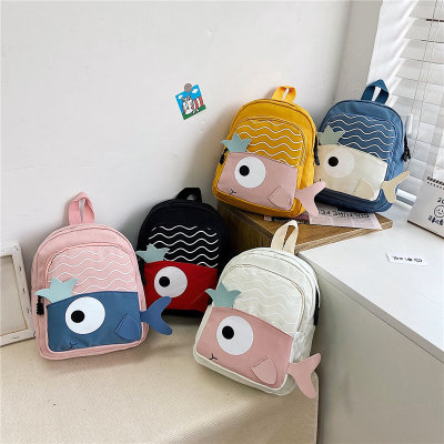 New Cloth Backpack Cute Cartoon Bag Fish Dolphin Kindergarten Backpack Korean Boys Girls' Backpack