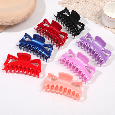 Korean Simple Hair Claw Women's Large Updo Hair Claw Hair Claw Clip Plastic Keel Clip Ponytail Shark Clip Bath Hairpin