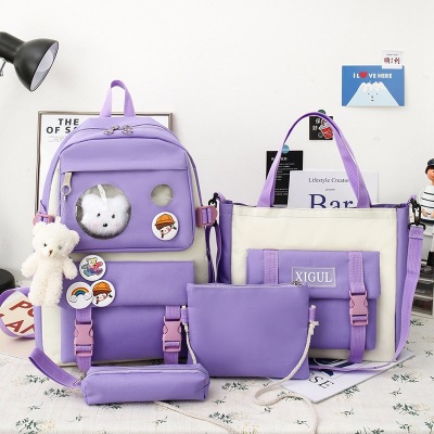 Schoolbag Female Korean High School Student Harajuku Ulzzang Backpack Ins Style Junior High School Fashion All-Matching Primary School Student Backpack