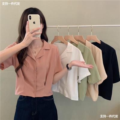 White Short-Sleeved Shirt Women's Design Sense Niche Korean Style Chic Top Summer 2021 New Short Temperamental Shirt
