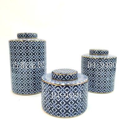 GuYun Home Blue and White Porcelain Crafts Ceramic Decoration Creative Vase High-End Soft Home Decoration Flower Holder