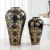 Factory DirectSales Ceramic CraftsLight LuxuryDecoration Handmade Electroplating Golden Edge Grid High Temperature Vase 