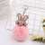 Cute Colorful Small Animal Pompons Keychain Fur Ball Hairy Ball Bag Clothing Accessory Cross-Border