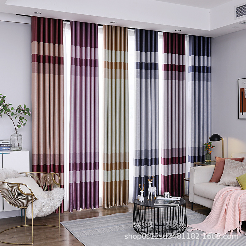 阳三条遮光阳离子窗帘成品酒店落地窗帘匹布批发