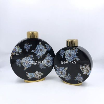 Factory in Stock Crafts Ceramic Decoration Creative Vase Painted Peony High-End Soft Home Decoration Flower Holder