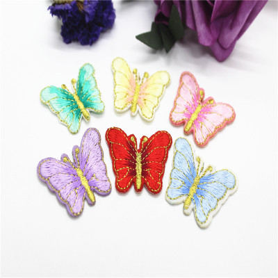 Children's Hair Accessories Embroidered Butterfly Hairpin Material Korean Style Headdress Handmade DIY Hair Accessories Embroidered Cloth Stickers