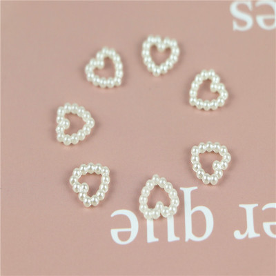 Best-Selling Heart-Shaped Pearl Artificial Pearl Factory Headdress Peach Heart Beads Pearl Accessories Handmade Children's Hair Accessories DIY