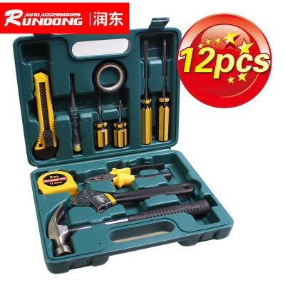 Car Emergency Combination Toolbox Hardware Repair Tools 12-Piece Set Car Insurance Gift R-C012B