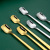 Steel round Spoon Long Handle Square Head Spoon Coffee Stir Spoon Mug Spoon Titanium Long Handle Ice Spoon Customizable