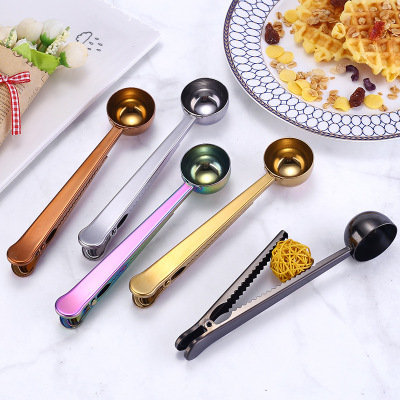 Measuring Spoon Multi-Functional Sealing Clip Spoon Baking Spoon With Scale Milk Powder Measuring Spoon Kitchen Gadget