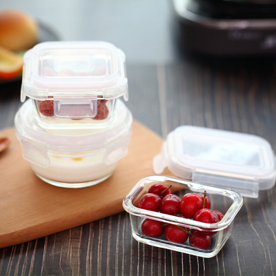 Heat-Resistant Sealed Freshness Bowl Glass Supplementary Food Box Crisper Frozen Storage Baby Tableware Microwaveable Oven