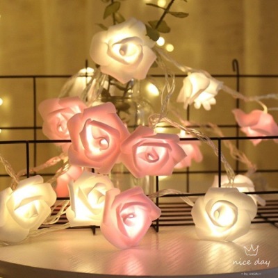 Led Rose Lighting Chain Holiday Wedding Color Lighting Chain Bedroom Room Confession Proposal Decorative Light Trunk Surprise