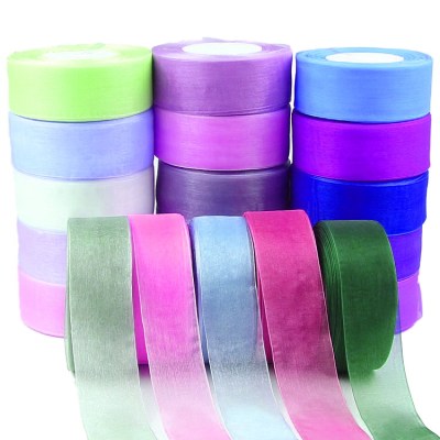 Multi-Specification Snow Yarn Ribbon Transparent Organza Silk Ribbon Webbing Gift Flowers Packaging Tape Ribbon Wholesale Can Be Customized