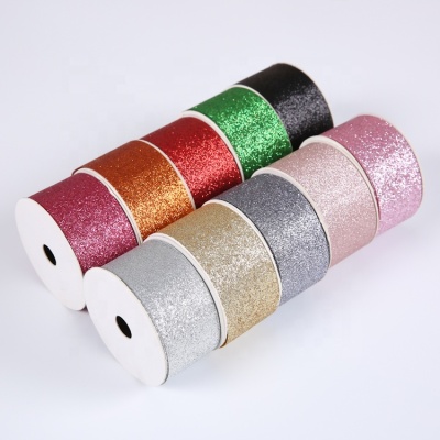 Factory Direct Supply Gold Leaf Ribbon Colorful Green Belt Yarn Strip Shiny Gold Leaf Ribbon Gift Flowers Decorative Colored Ribbon