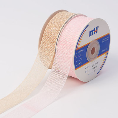 Factory Customized Silver Silk Jump Point Organza Tape Bright Silk Ribbon Hair Accessories Bow DIY Packaging Tape Ribbon