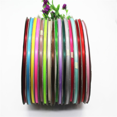 6mm Three-Top Double-Sided Polyester Belt Fabric Gift Packing Ribbon Handmade DIY Hair Accessories Bow Accessories