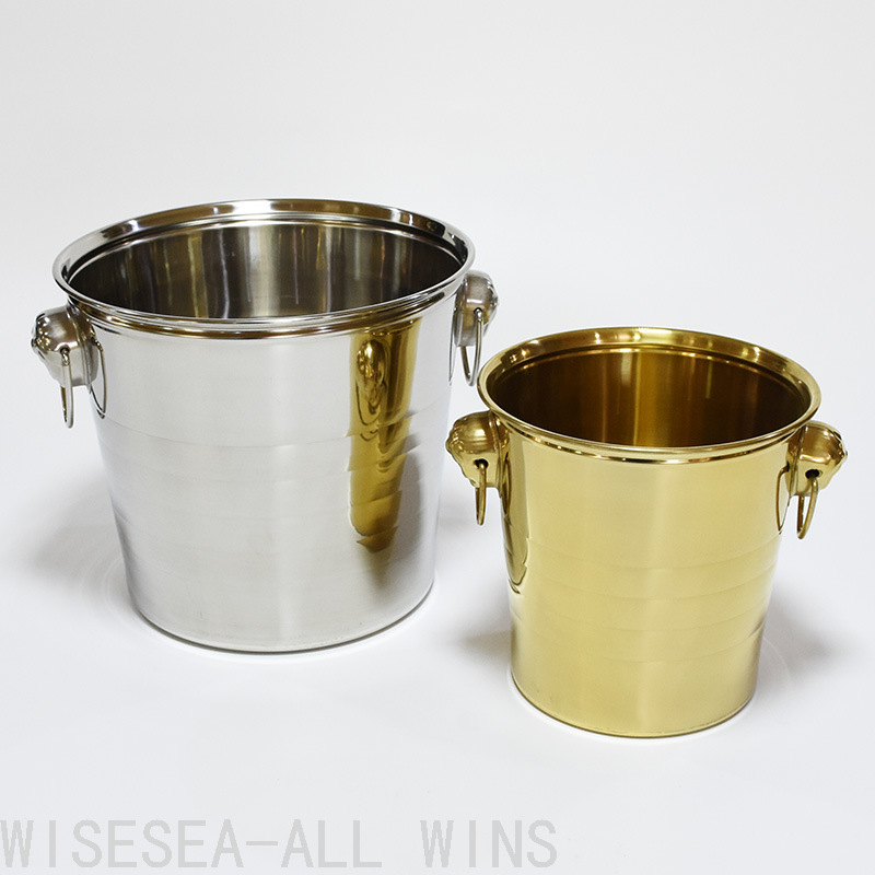 Stainless Steel Tiger Head Ice Bucket with Handle Integrated Molding Party Gathering Cooling Beer Champagne Ice Bucket