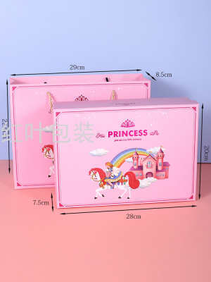 In Stock Wholesale Baby Gift Box for One Month Old Packing Box Handbag Wedding Candies Box Gift Box