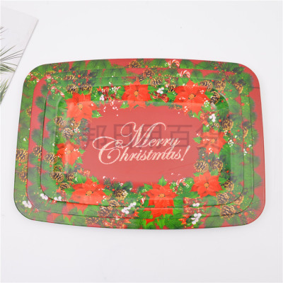 Hotel Restaurant Christmas Theme Decorative Plate at-Home Party Wedding Square Plate European Plastic Plate