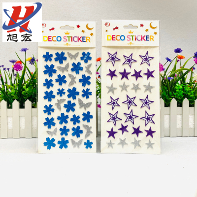 Creative Customization Gold Powder EVA Foam Stickers Love Letter Number Decorative Sticker Toy DIY Patch