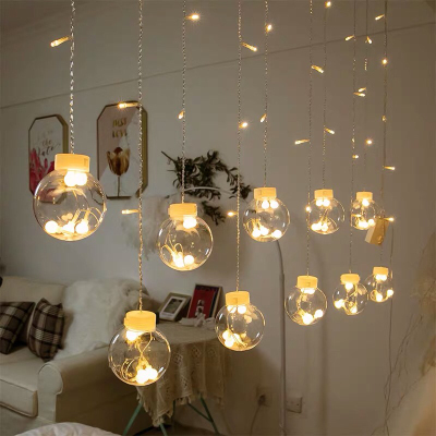 Ball Curtain Light Starry Sky Colored Lantern Flashing Lighting Chain String Holiday Dress Up Lighting Chain Layout Bedroom Proposal Creative Decoration