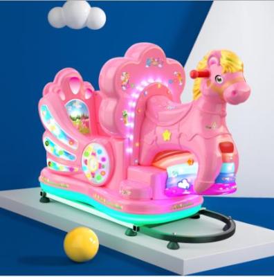 Double Seat Coin Kiddie Ride New Commercial Children's Rocking Horse Supermarket Door Baby Coax Rocking Machine