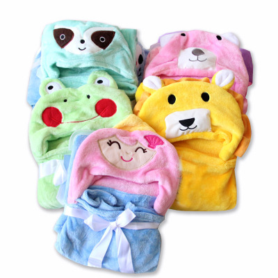Soft Fly Flannel Baby 3D Animal Three-Dimensional Cloak Factory in Stock Perennial Supply Children Cartoon Bath Towel