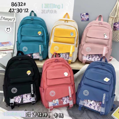 College Style Leisure All-Matching Backpack Student Schoolbag Junior and Senior High School Sports 8632#